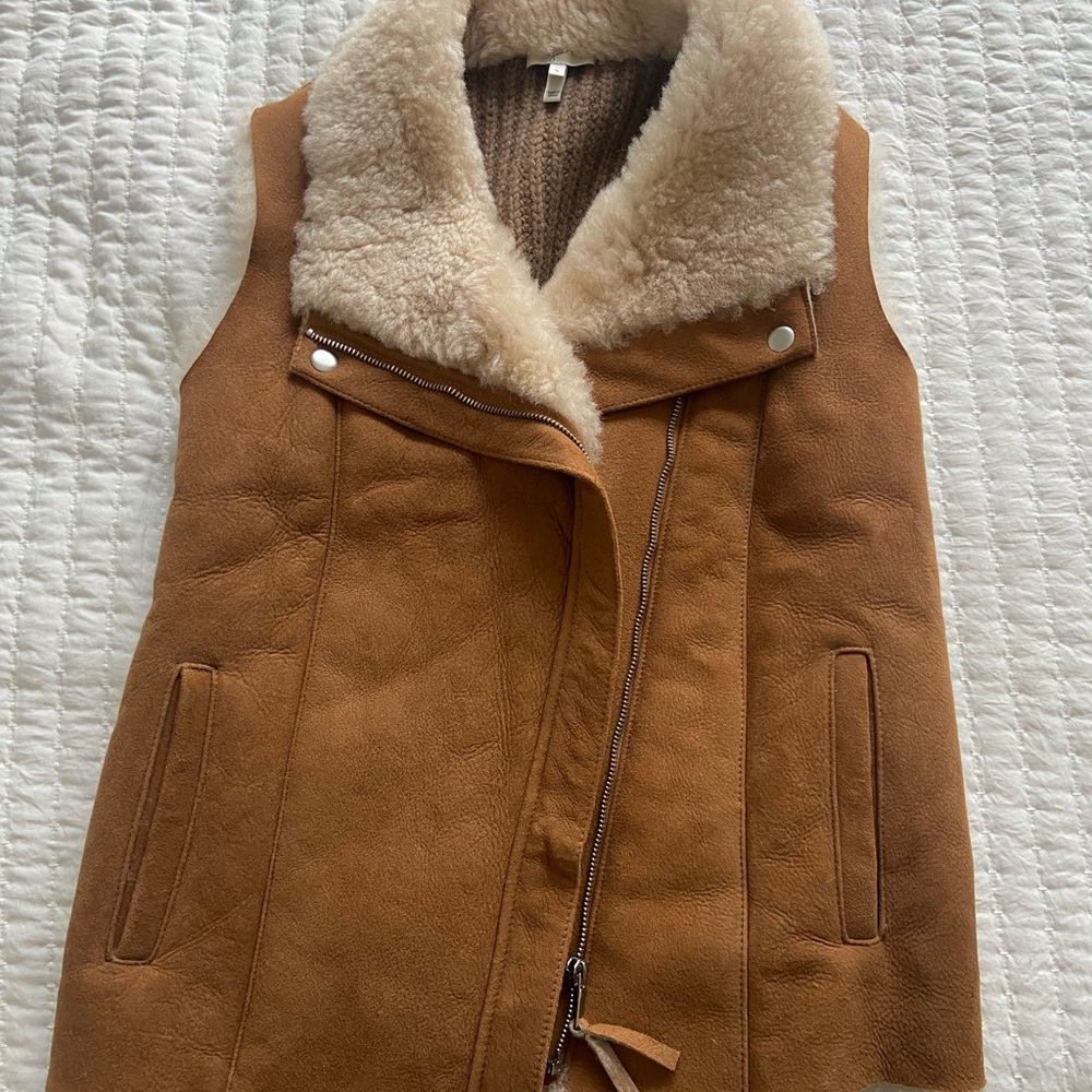Small Joie Fur Biker Vest, Never Worn